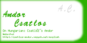 andor csatlos business card